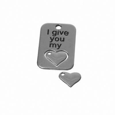 Metallanhänger I give you my heart